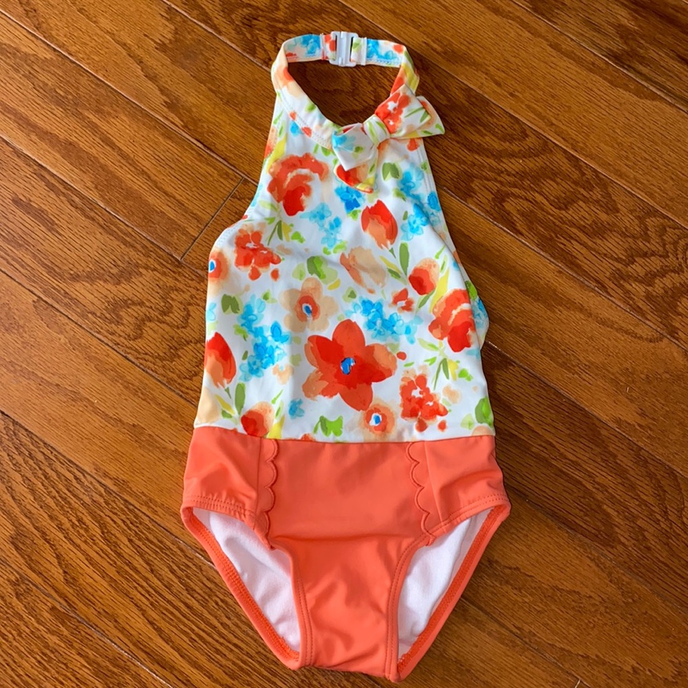 Janie and Jack floral halter swimsuit sz 18-24m